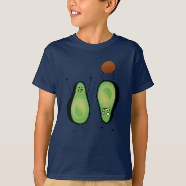 Avocado funny cheering handstand green pit T-Shirt (Front)