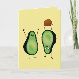 Avocado funny cheering handstand green pit thank you card