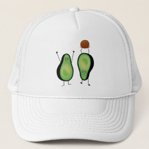 Avocado funny cheering handstand green pit trucker hat