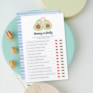 Avocado Gender Neutral Baby Shower Party Game