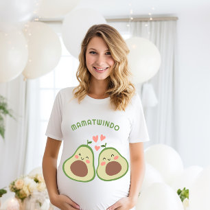 Avocado Gender Neutral Twins Mom to be T-Shirt