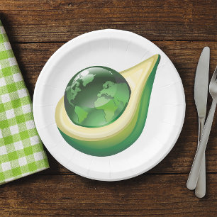 Avocado Globe Paper Plate