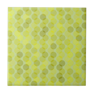 Avocado green and yellow dots ceramic tile