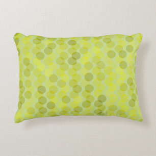 Avocado green and yellow dots decorative cushion