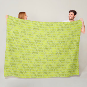 Avocado green and yellow dots fleece blanket