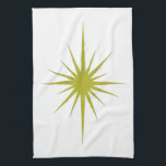 Avocado Green Atomic Star Mid Century Hand Towel<br><div class="desc">Add a pop of retro colour to your kitchen with this adorable avocado green atomic star mid century kitchen towel.</div>