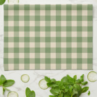 Avocado Green Cottagecore Gingham Check Plaid