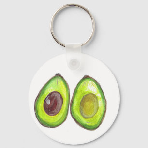 Avocado green fruit key ring