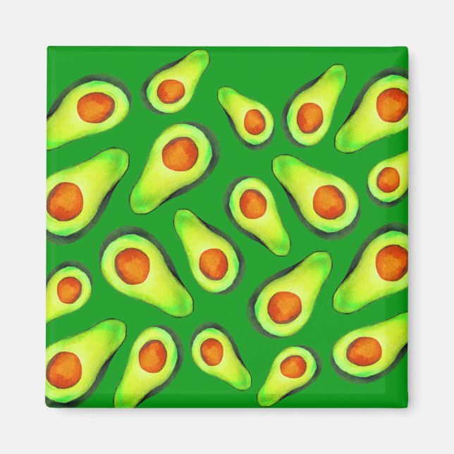 Avocado green health fruit foodie magnet (Front)