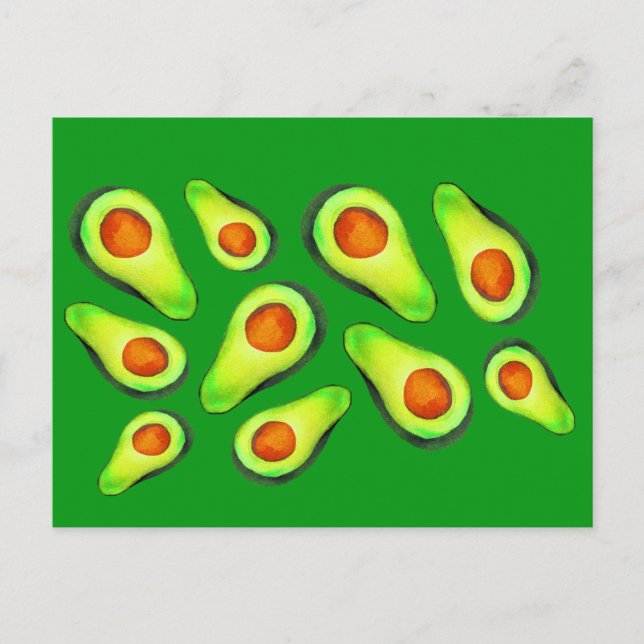Avocado green health fruit foodie postcard (Front)