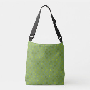 avocado green, moss green and cucumber polka dots crossbody bag