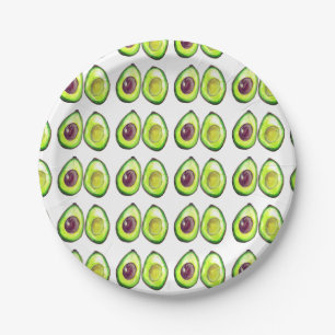 Avocado Green Vegan Foodie Vegeterian Foodie Paper Plate