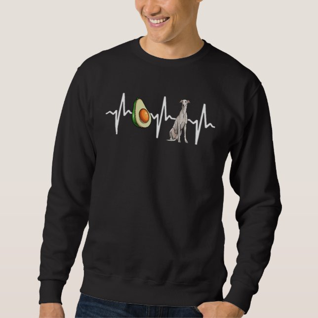 Avocado Greyhound Heartbeat Dog Sweatshirt (Front)