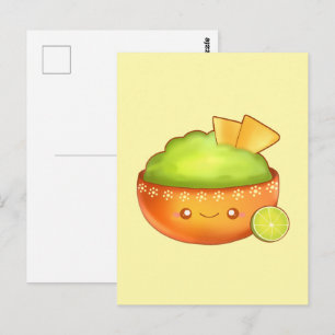 Avocado Guacamole And Tortilla Chips Postcard