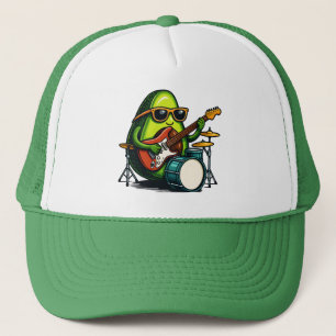 Avocado Guitarist Art Cool Fruit Band Trucker Hat
