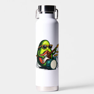 Avocado Guitarist Art Cool Fruit Band Water Bottle