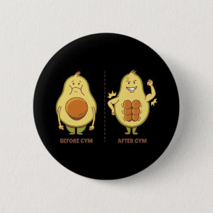 Avocado Gym Lover 6 Cm Round Badge