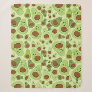 Avocado Happy Little Avos Hass Avocados Pattern Sherpa Blanket