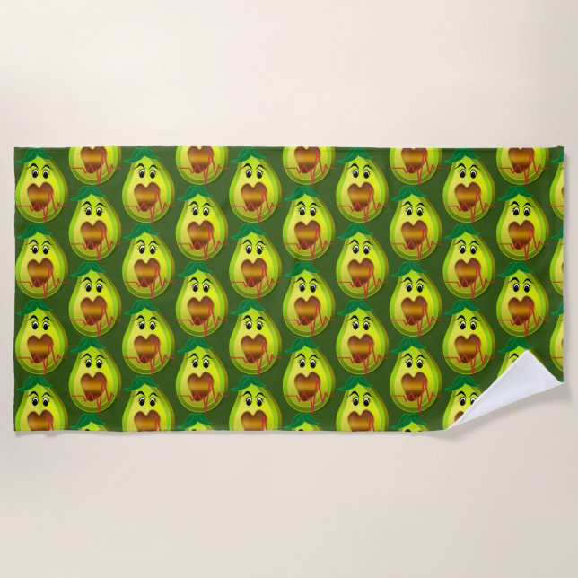 avocado heart friendly food beach towel (Front)