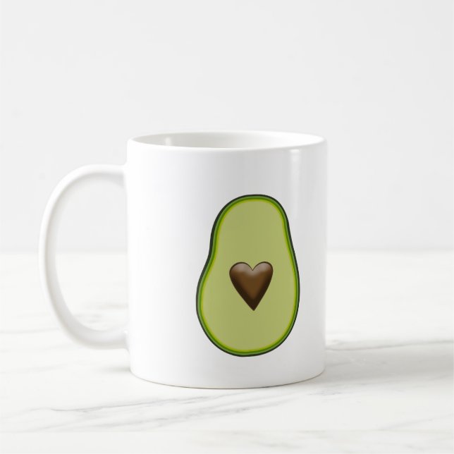 Avocado Heart Healthy Fruit Custom Coffee Mug (Left)