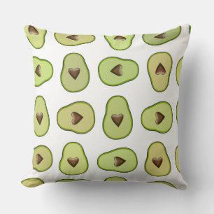 Avocado Heart Healthy Fruit Fun Whimsical Party Cushion