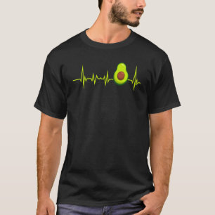 Avocado Heartbeat Graphic Print For Avocado Addict T-Shirt