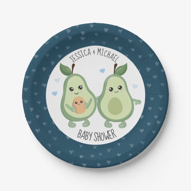 Avocado Holy Guacamole Baby Shower Paper Plate (Front)