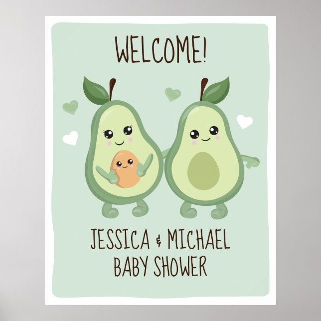 Avocado Holy Guacamole Baby Shower  Poster (Front)