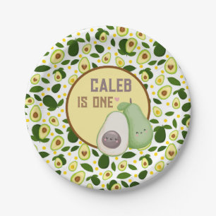 Avocado Holy Guacamole Fiesta 1st Birthday Party Paper Plate