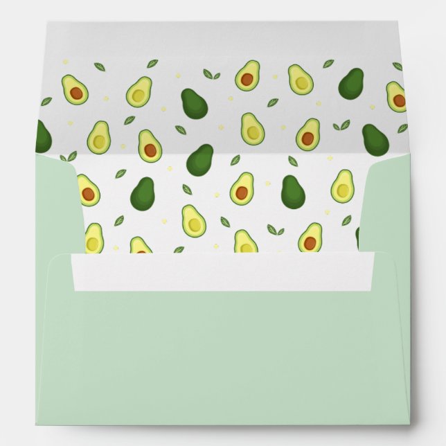 Avocado Holy Guacamole Green Baby Shower Birthday Envelope (Back (Bottom))