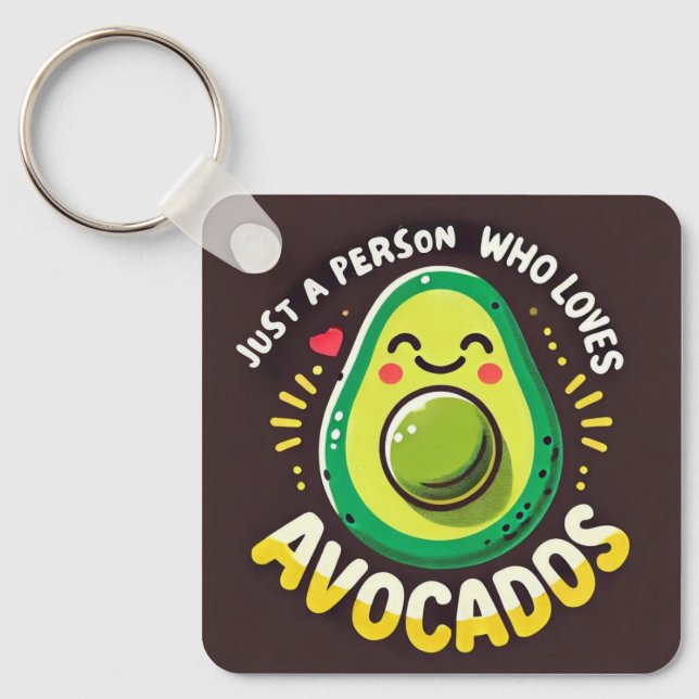 Avocado Hoodie Lover Key Ring (Front)