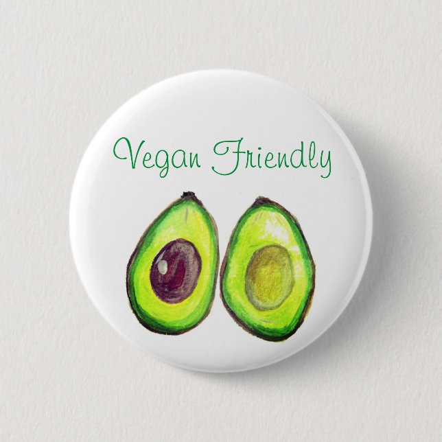 Avocado Humour Text Vegan Food Healthy Fruit 6 Cm Round Badge (Front)