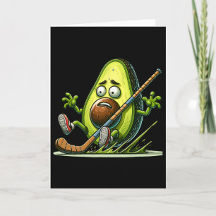 Avocado Ice Hockey Humour Cartoon Goalie Slip Card