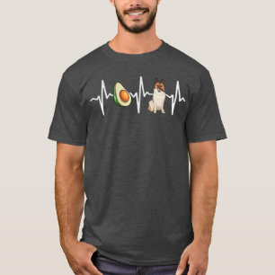 Avocado Icelandic Sheepdog Heartbeat Dog Lover  T-Shirt
