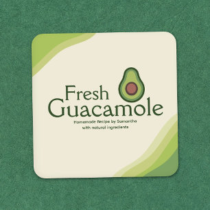 Avocado Icon - Modern Guacamole Label Sticker