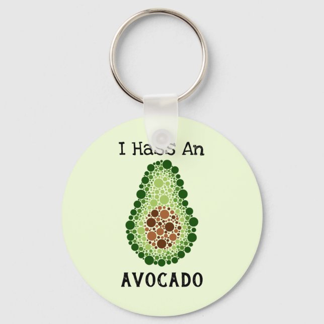 Avocado In Dots Key Ring (Front)