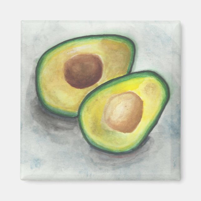 Avocado in Watercolor Magnet (Front)