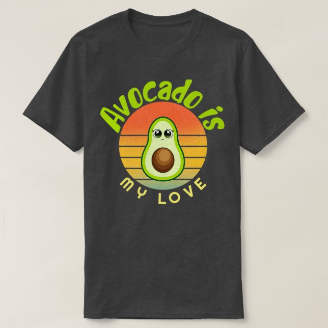 Avocado is my love Avocado Gift Vegan Vegetarian V T-Shirt (Design Front)