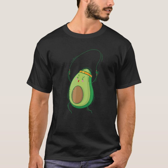 Avocado Jumps With A Skipping Rope T-Shirt (Front)