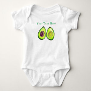 Avocado Kids Text Vegan Food Healthy Fruit  Baby B Bodysuit