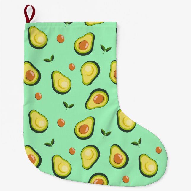 Avocado Large Christmas Stocking (Front)