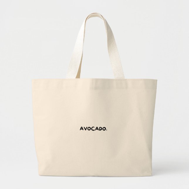 Avocado. Lettering Tote Bag in Black (Front)