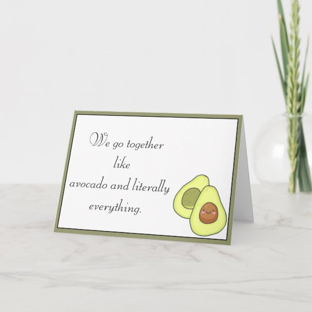 Avocado Love Blank Inside Greeting Card (Front)