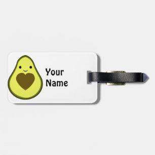 Avocado Love Cute Avocado with a heart Pit Luggage Tag