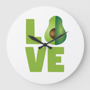 Avocado Love Food Vegan Vegetarian Healthy Large Clock