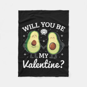 Avocado Love Loving Valentine  Fleece Blanket
