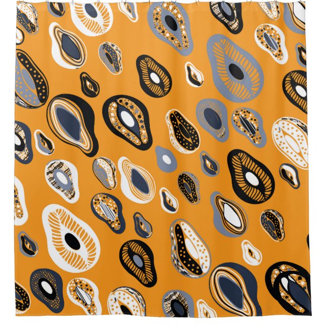 Avocado Love: Organic Vintage Style Shower Curtain (Front)