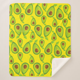 Avocado Love Pattern - Tasty Avocado Lover Sherpa Blanket
