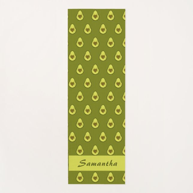 Avocado Love Pattern Yoga Mat (Front)