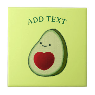 Avocado Lover Cute Cartoon  Ceramic Tile